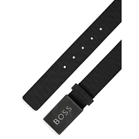 Icon Plaque-Buckle Leather Belt