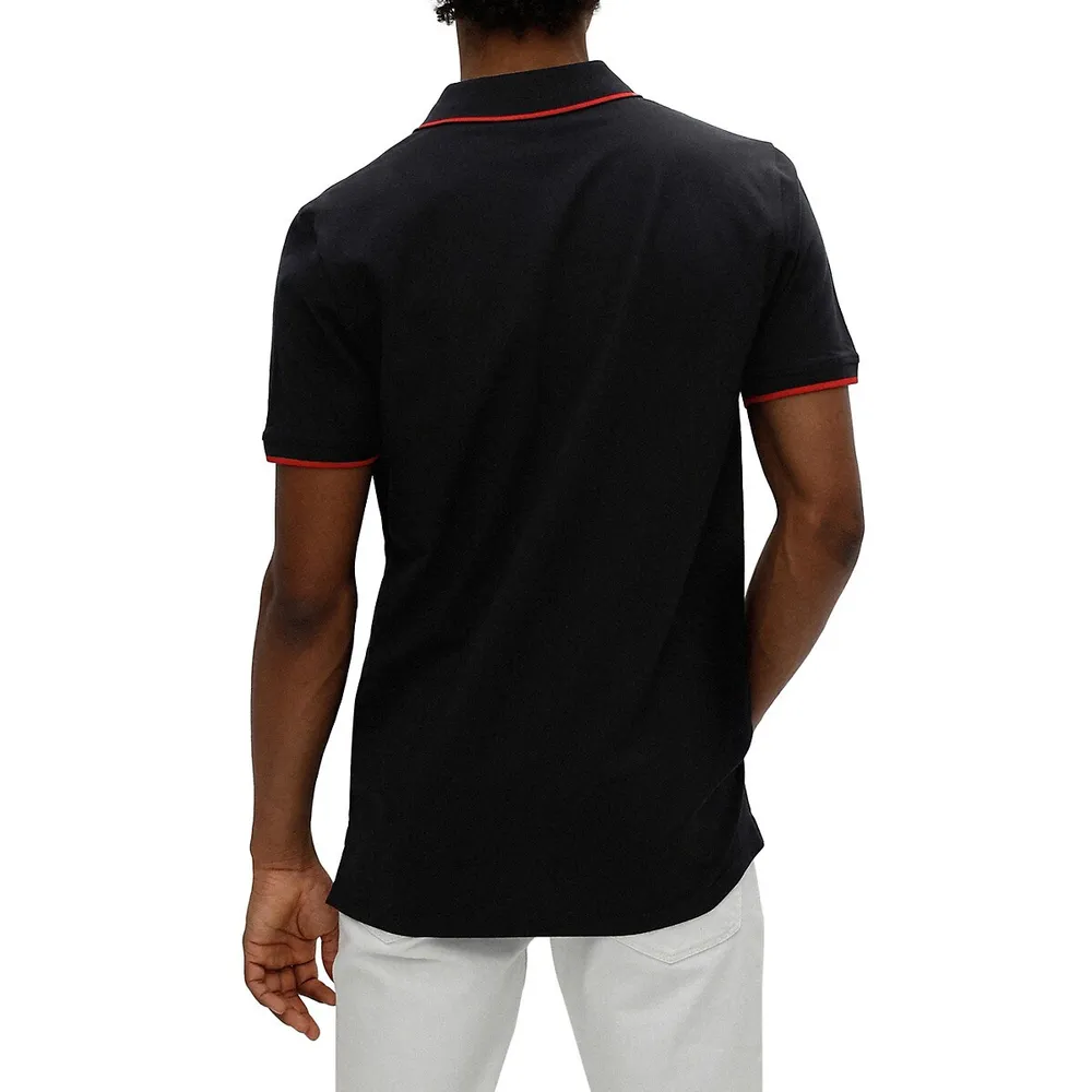 Slim-Fit Tipped Stretch-Cotton Piqué Polo Shirt