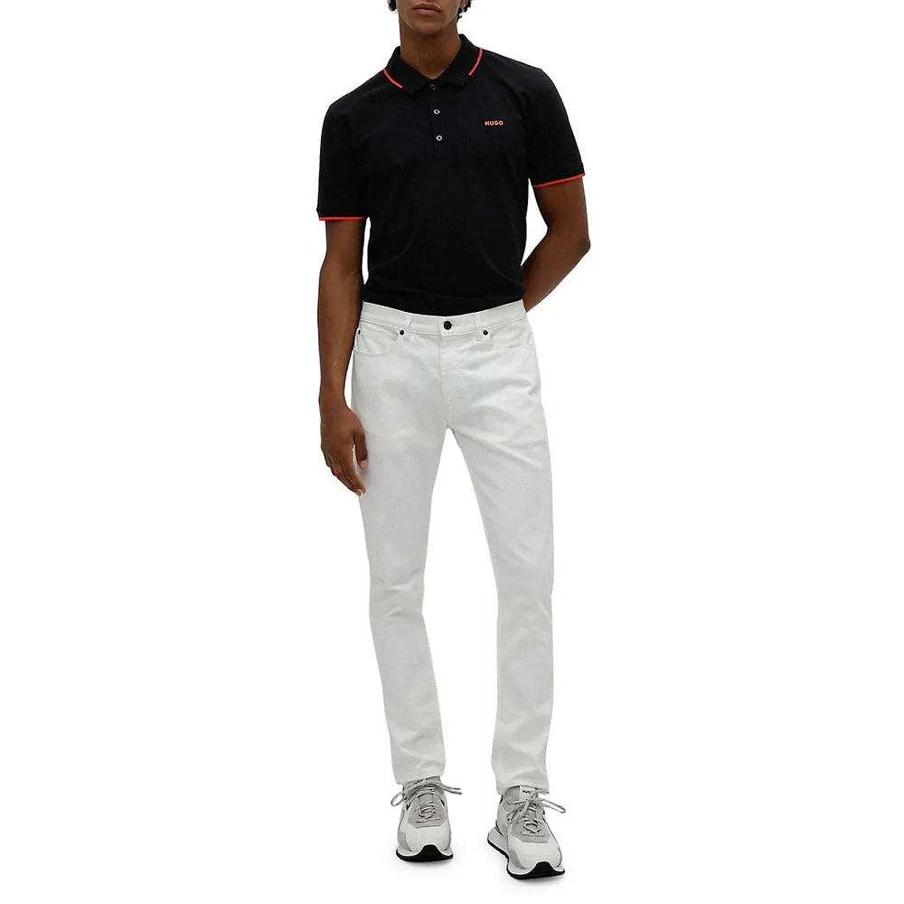 Slim-Fit Tipped Stretch-Cotton Piqué Polo Shirt