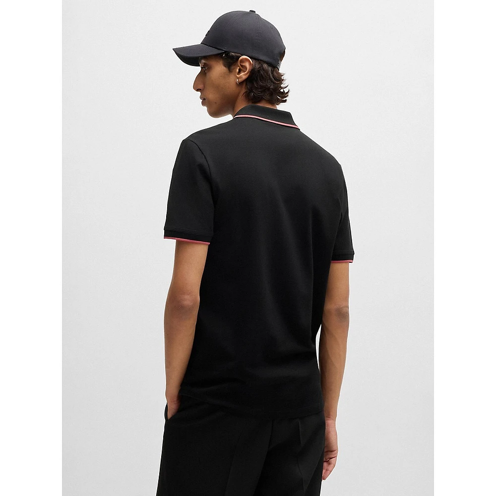 Slim-Fit Tipped Stretch-Cotton Piqué Polo Shirt