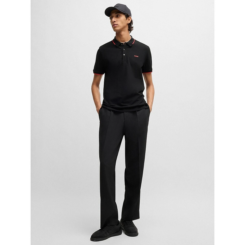 Slim-Fit Tipped Stretch-Cotton Piqué Polo Shirt