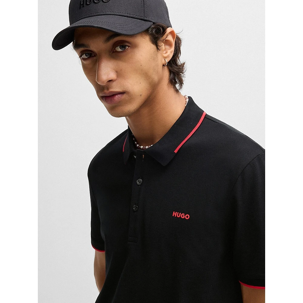 Slim-Fit Tipped Stretch-Cotton Piqué Polo Shirt