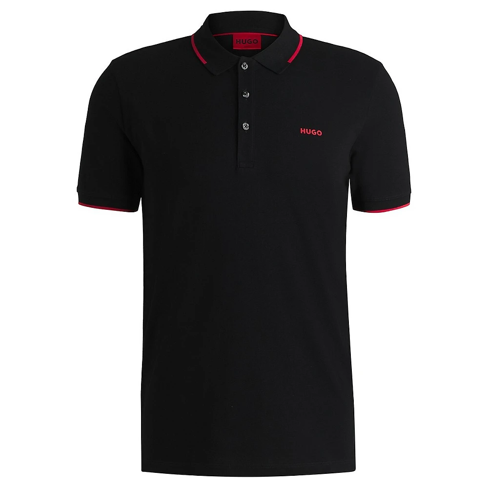 Slim-Fit Tipped Stretch-Cotton Piqué Polo Shirt