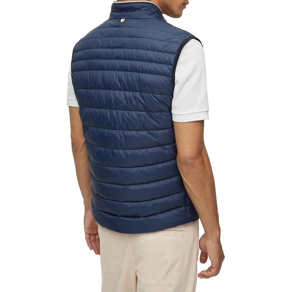 Regular-Fit Logo-Tape Quilted Vest