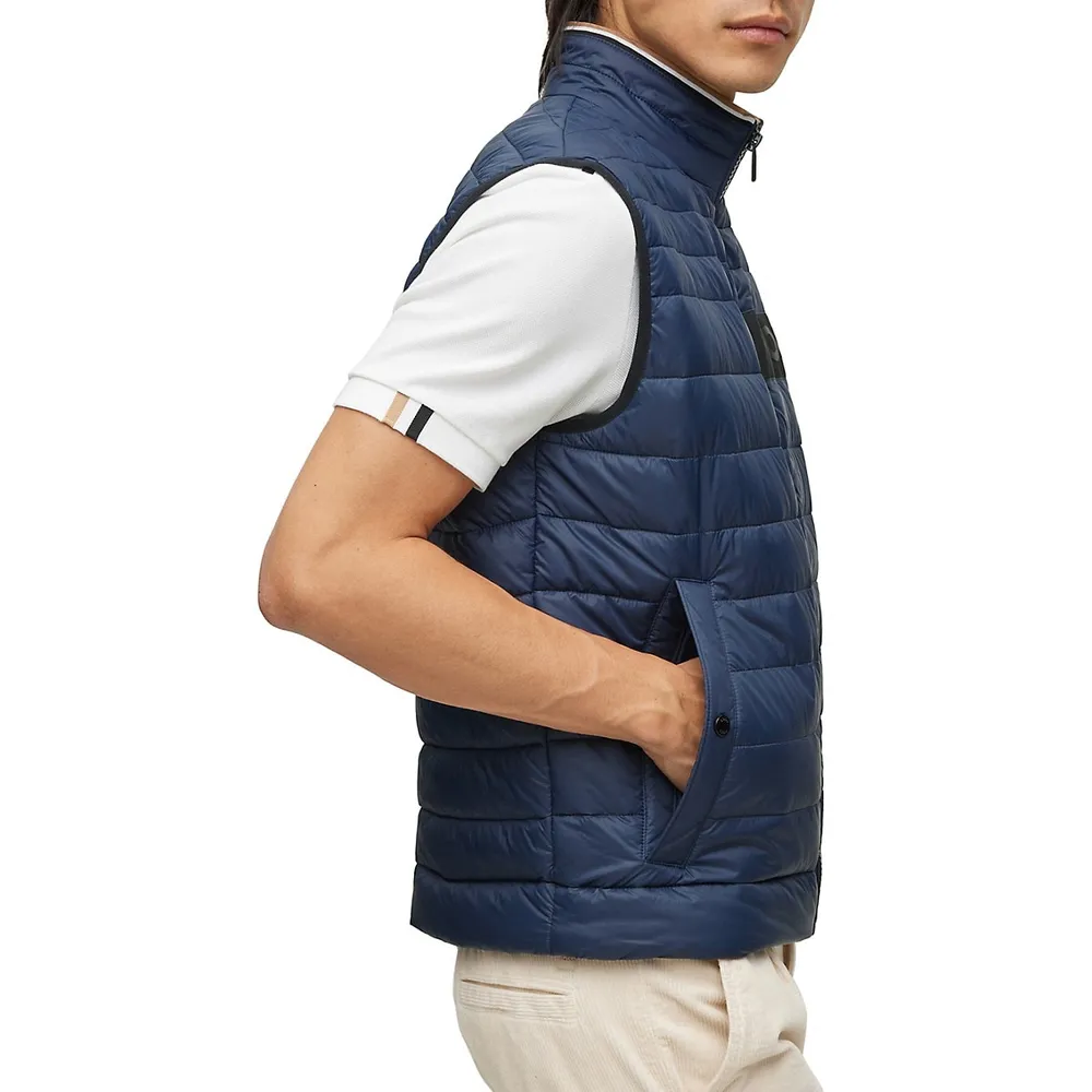 Regular-Fit Logo-Tape Quilted Vest