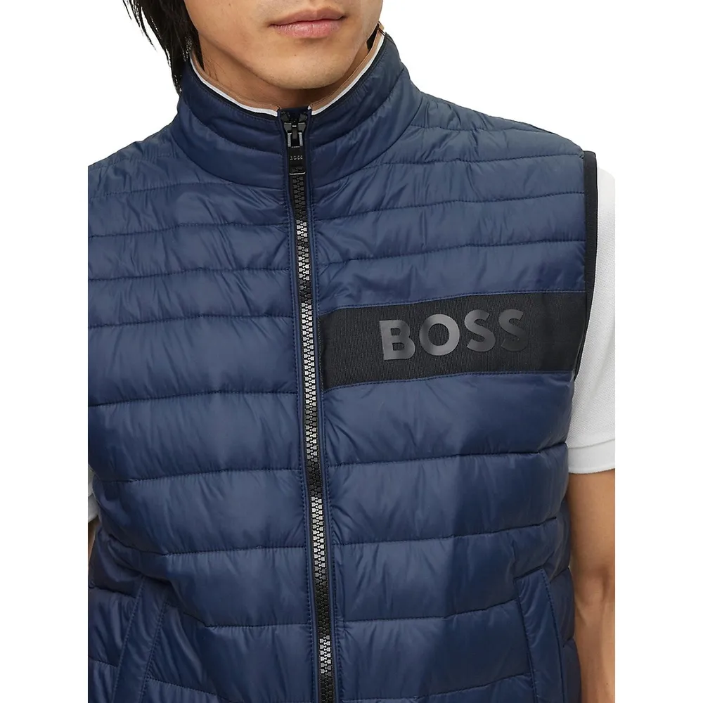 Regular-Fit Logo-Tape Quilted Vest