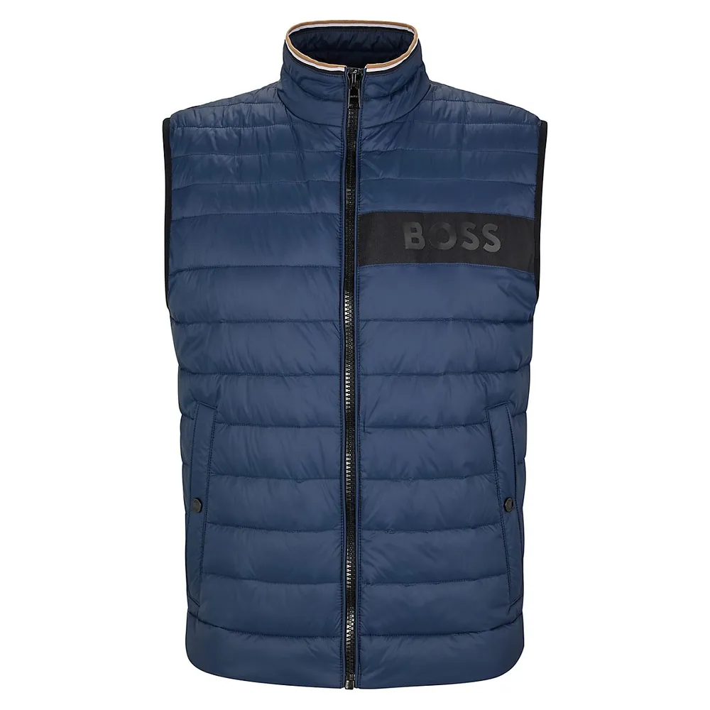 Regular-Fit Logo-Tape Quilted Vest