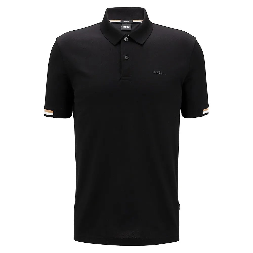 Slim-Fit Stripe-Trim Polo Shirt