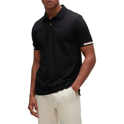Slim-Fit Stripe-Trim Polo Shirt
