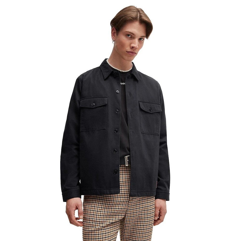 Oversized Cotton Gabardine Shacket