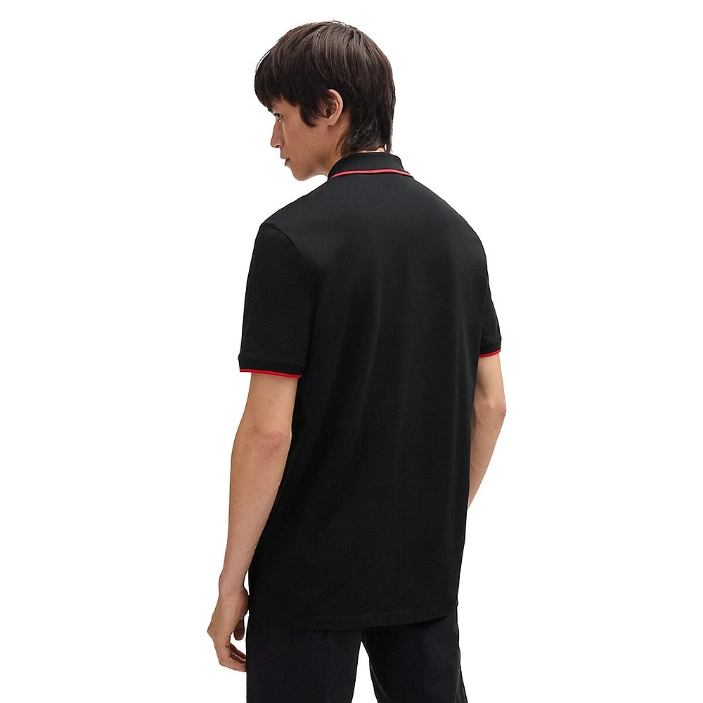 Slim-Fit Tipped Stretch-Cotton Piqué Polo Shirt