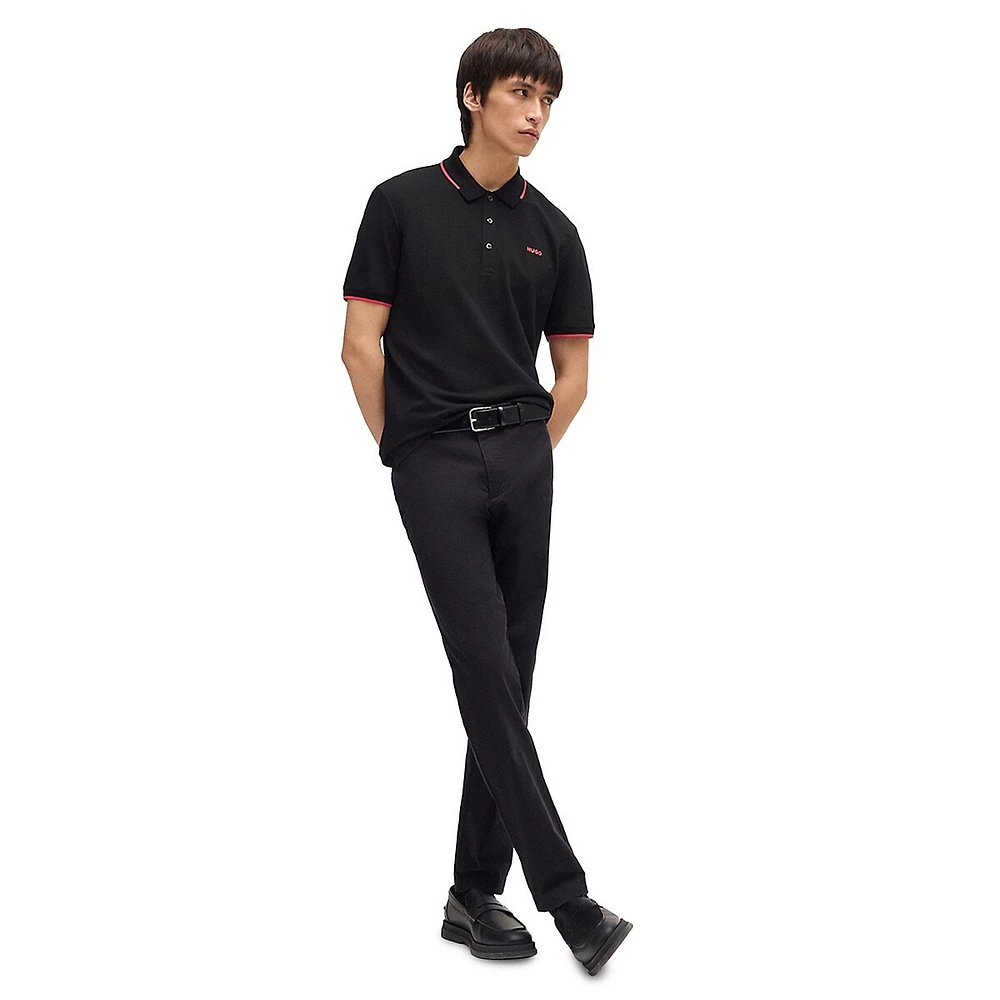 Slim-Fit Tipped Stretch-Cotton Piqué Polo Shirt