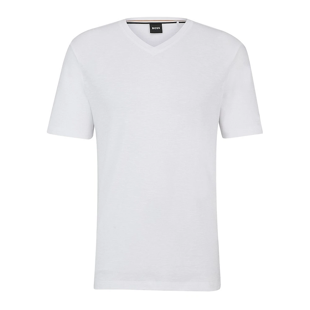 Mercerized-Cotton V-Neck T-Shirt