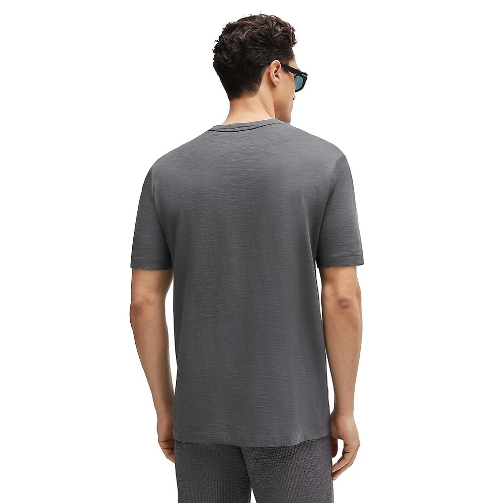 Mercerized-Cotton V-Neck T-Shirt