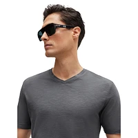 Mercerized-Cotton V-Neck T-Shirt