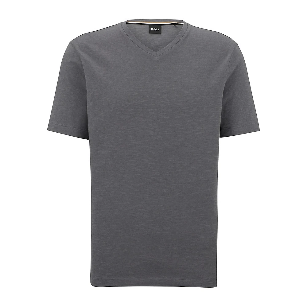 Mercerized-Cotton V-Neck T-Shirt