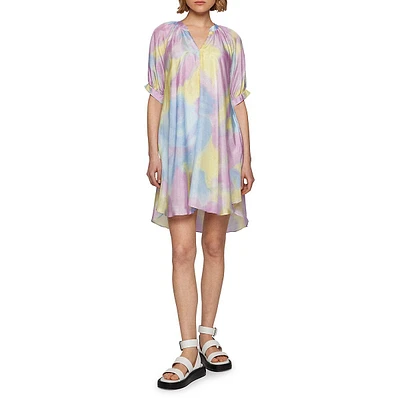 Watercolour-Print Oversized Dress