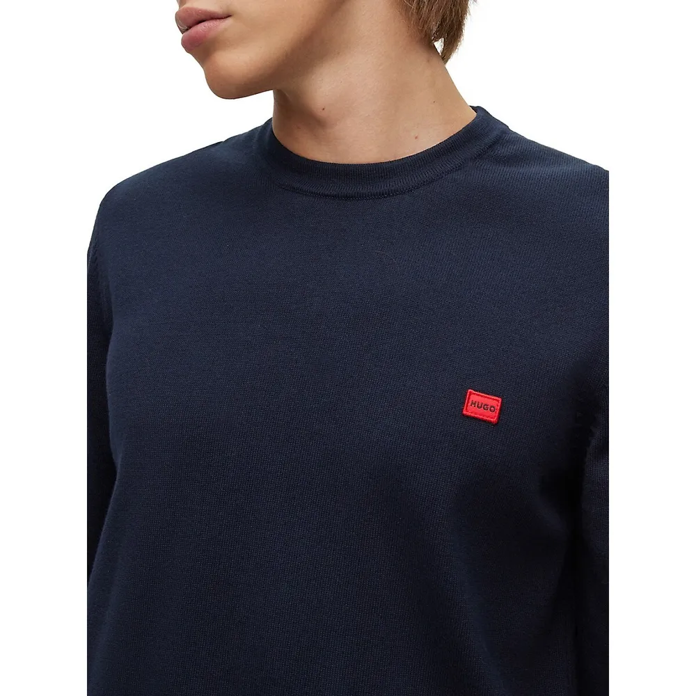 Regular-Fit Logo Patch Sweater