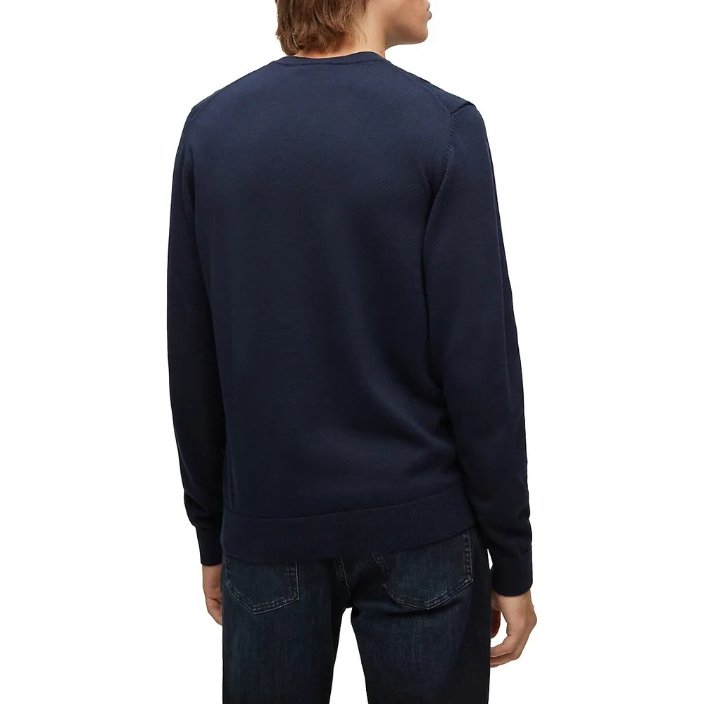 Regular-Fit Logo Patch Sweater