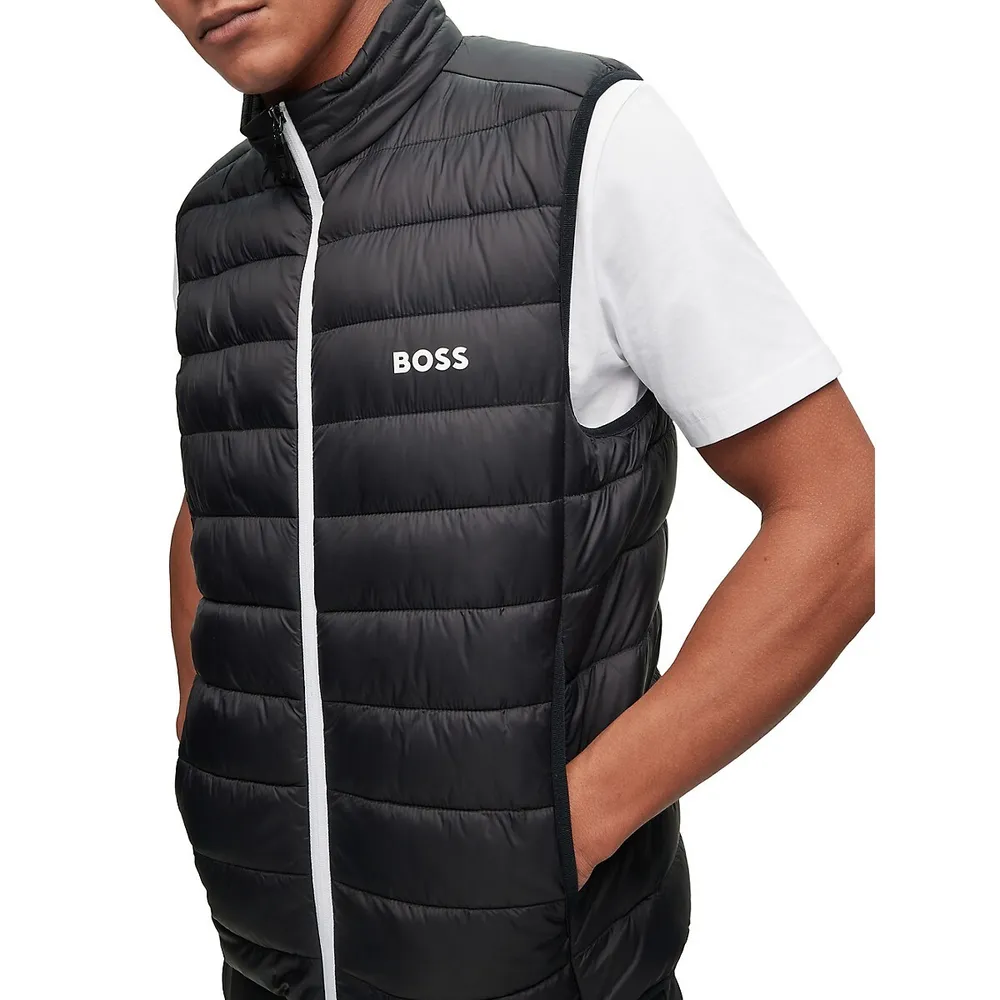 BOSS - Packable gilet with tonal logo