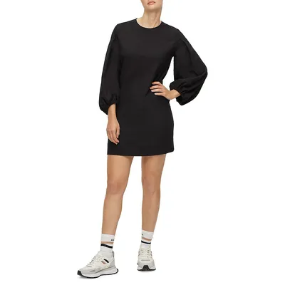 Relaxed-Fit Blouson-Sleeve Mini Dress