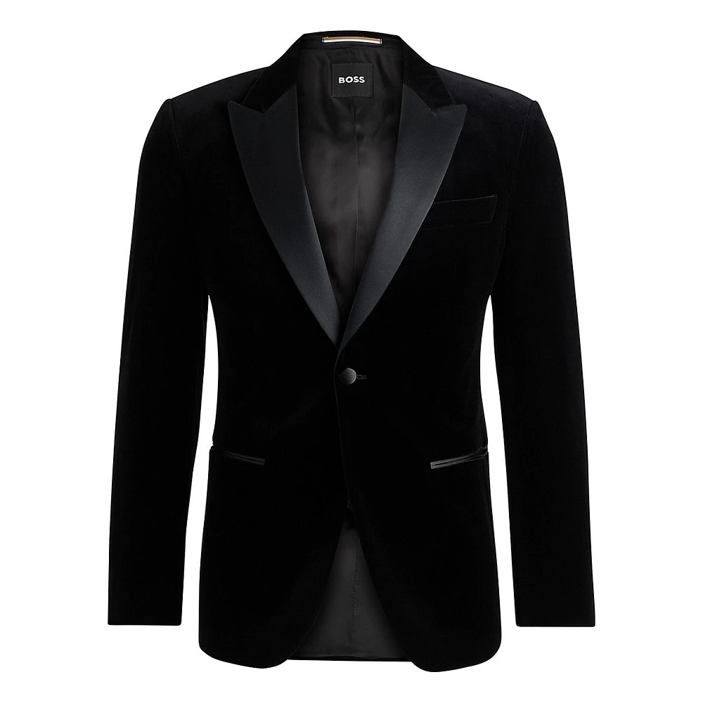 Slim-Fit Cotton-Velvet Tuxedo Jacket