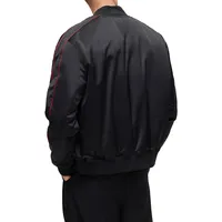 Relaxed-Fit Satin Logo Bomber Jacket