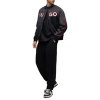 Relaxed-Fit Satin Logo Bomber Jacket