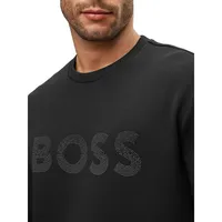 Salbo Relaxed-Fit Rhinestone Logo Sweatshirt