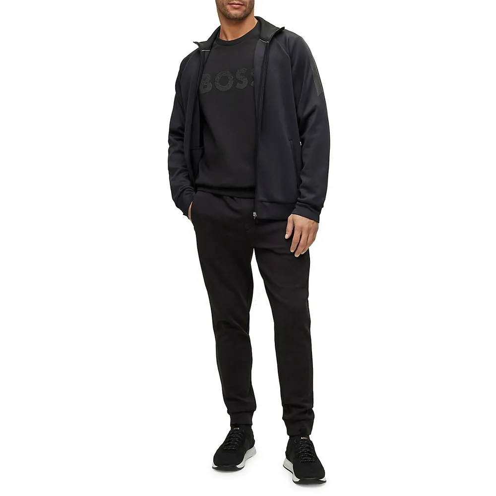 Salbo Relaxed-Fit Rhinestone Logo Sweatshirt