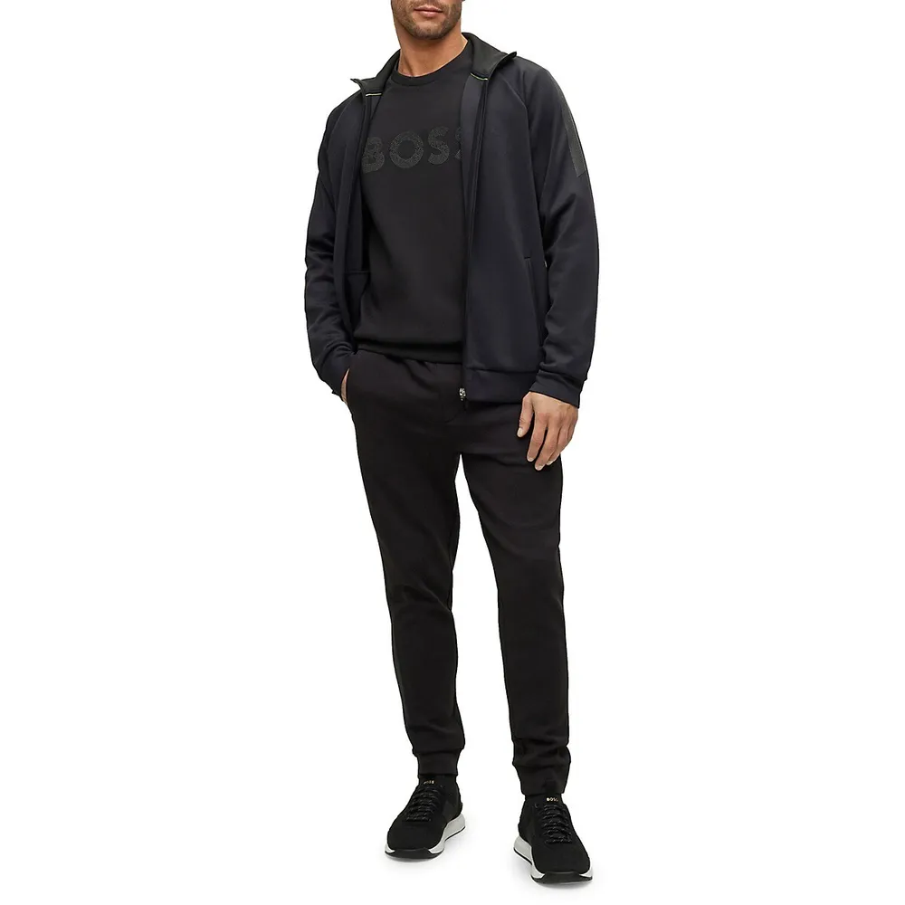 Salbo Relaxed-Fit Rhinestone Logo Sweatshirt