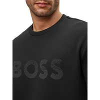 Salbo Relaxed-Fit Rhinestone Logo Sweatshirt