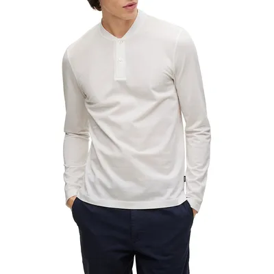 Slim-Fit Long-Sleeve Polo Shirt