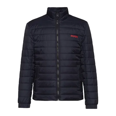 Casual Jackets Water-Repellent Padded Jacket With Logo Print