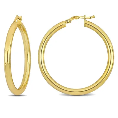 35mm Hoop Earrings In 14k Yellow Gold (3mm Wide)