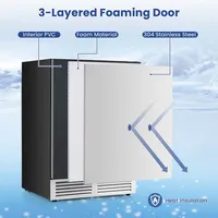 24" Beverage Refrigerator With Removable Shelves & Adjustable Temperature Cooler