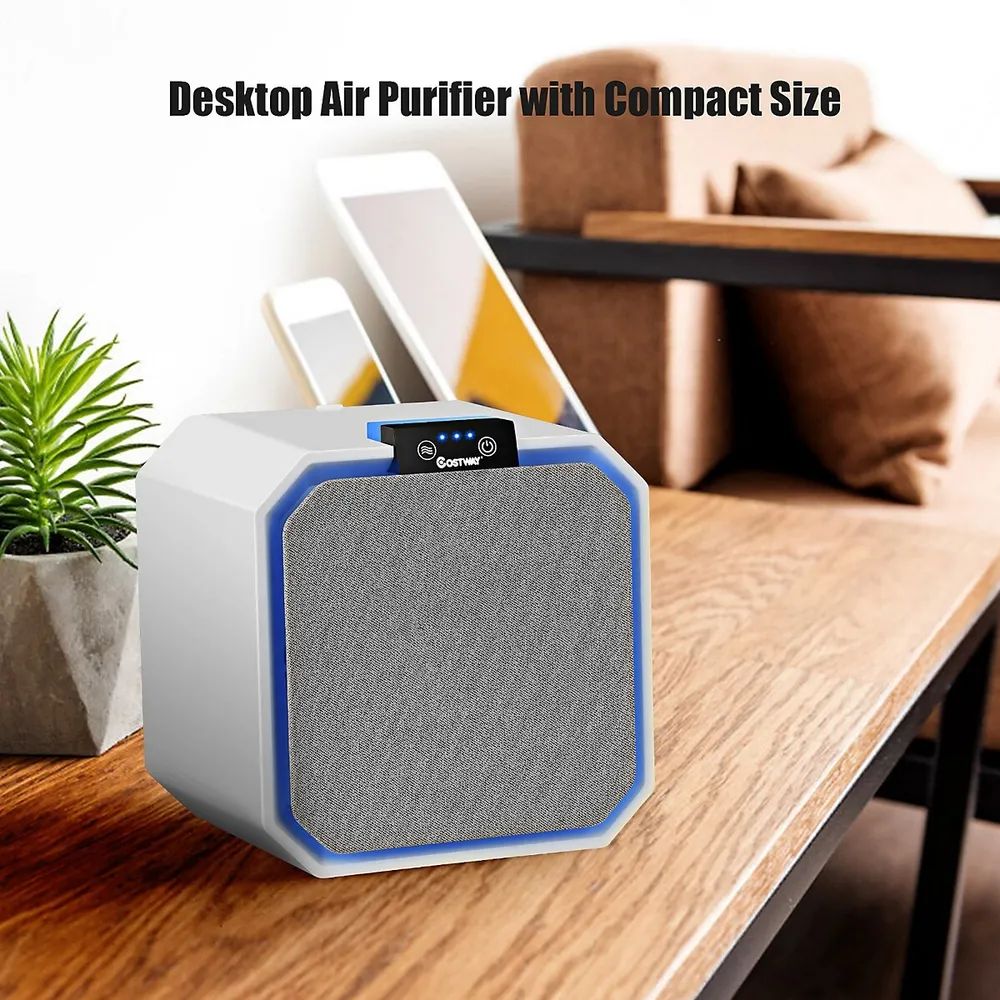 Desktop Hepa Air Purifier Home Air Cleaner W/ 2-in-1 Composite Hepa Filter
