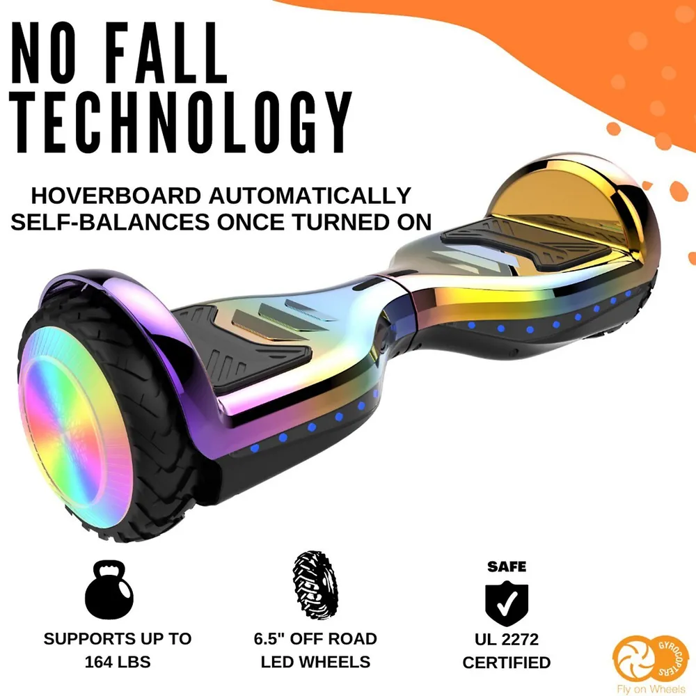 Pro 6.0 All-terrain Hoverboard - Ul 2272 - chrome Rainbow