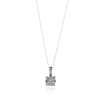 Collier à maillons à pendentif en or blanc 14 K avec diamants groupés de 0,46 ct PT