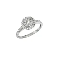 Bague à diamants en or blanc 14 K