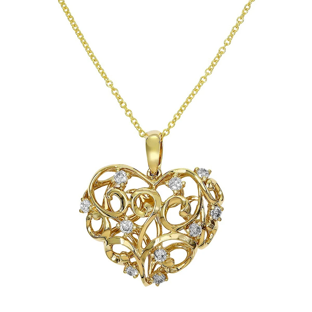 14K Yellow Gold Diamond Necklace