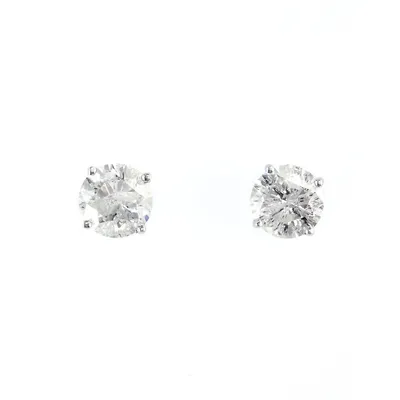 14K White Gold & 0.98 CT. T.W. Diamond Stud Earrings