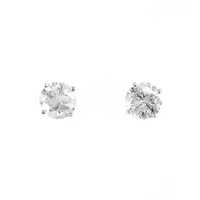 14K White Gold & 0.98 CT. T.W. Diamond Stud Earrings