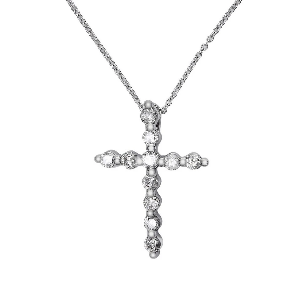 14K White Gold 0.50Ct Diamond Pendant