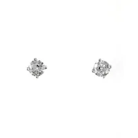 14K White Gold Stud Earrings with CT. T.W. Diamonds