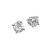 Or blanc 14 k  0,75 ct pt boucles d oreilles a diamants