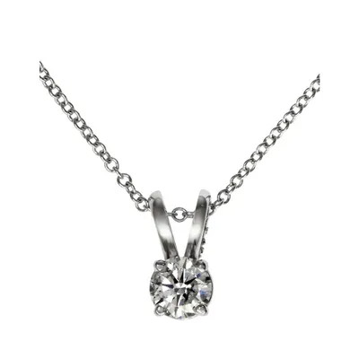 14K White Gold & CT. T.W. Diamond Drop Pendant Necklace