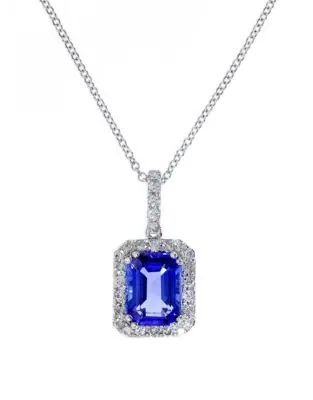 14k white gold tanzanite necklace