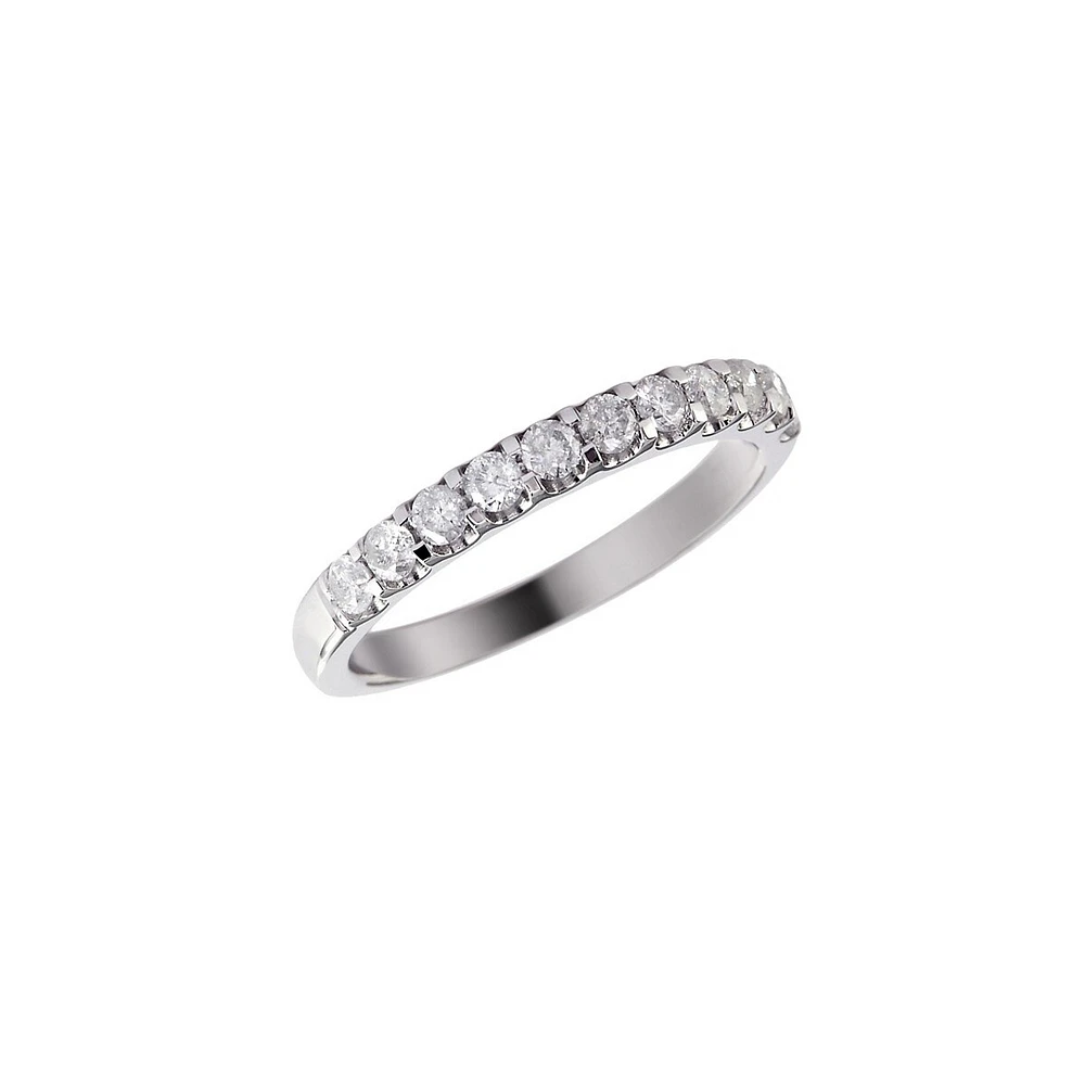 Or blanc 14 k  0,50 ct pt bague À diamants