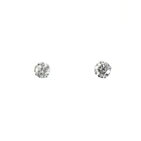 Or blanc 14 k  0,25 ct pt boucles d oreilles a diamants